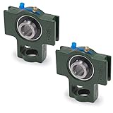 XIKE 2 Pcs UCT204-12 Bore 3/4' Pillow Block Take-Up Mounted Ball Bearings, Solid Cast Iron Base and Self Aligning Chrome Steel