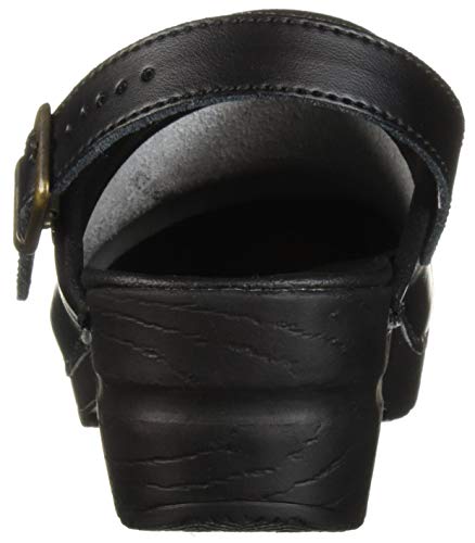 Sanita Ingrid Professional Women's Clog - Apma-Approved, Open-Back, Adjustable Pu-Coated Leather Slip On Shoes - Black, Women 38 #TOP2