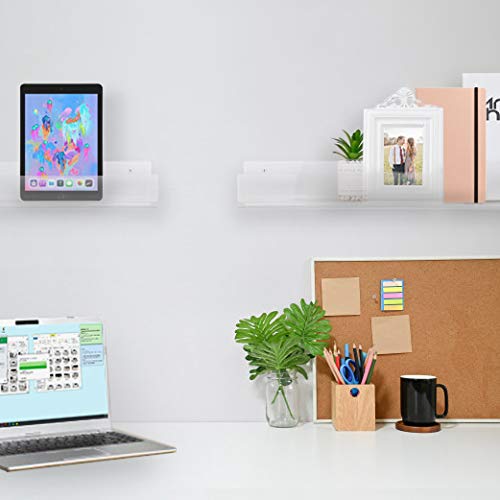 Vivo Dual Acrylic 36 Inch Floating Bookshelves For Wall Display, Clear Organizer Shelves For Office, Kids Room, Nursery, And More 2-Pack, Mount-Sf36C #TOP1