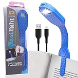 Gifts for Readers & Writers Bookmark Reading Light Blue - 2in1 Clip On Bookmark Mini Light for Reading in Bed, Rechargeable Night LED Lights, 20 Lumen