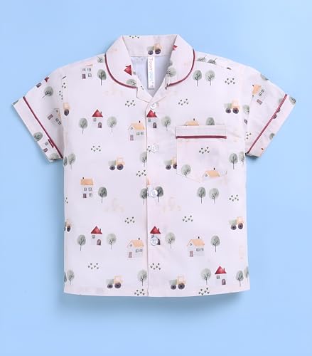 Image of Toonyport Kids Cotton Print Pyjama Set, Short Sleeve Shirt with Shorts