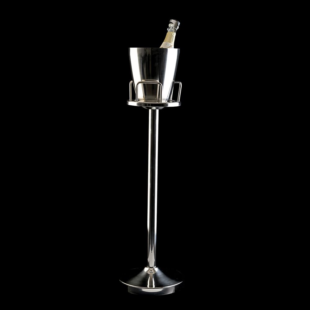 KOALA Pie de Cubitera de Acero Inoxidable para Vino y Champán | Soporte estable compatible con cubiteras y champaneras de Ø20 cm, ideal para hostelería, catering y eventos