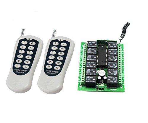 Safari Drives Relé CA CC 12V de 12 Canales conmutador inalámbrico Receptor + 2 emisores