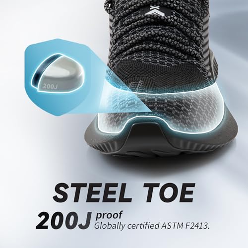 Image of SUADEX Steel Toe Shoes for Men Women Indestructible Steel Toe Sneakers Lightweight Work Safety Shoes Puncture Proof Composite Toe