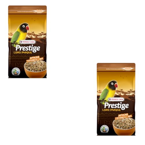 Versele-Laga Prestige Loro Parque African Parakeet Mix | Paquete Doble | 2 x 1 kg | Alimento seco para Grandes periquitos africanos | para una nutrición equilibrada y Rica en nutrientes