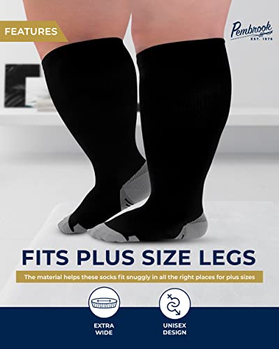 Pembrook Plus Size Compression Socks Wide Calf  - Up To 6Xl | 20-30 Mmhg Wide Calf Compression Socks For Women Plus Size | Extra Wide Calf Compression Socks Women #TOP3