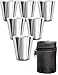 Outdoor Saxx® - 7-Teiliges Edelstahl-Becher Set, 6 unzerbrechliche Schnaps-Becher, Schnaps-Gläser aus Metall, Metall-Becher mit Leder-Tasche, ideales Flachmann-Zubehör, Tolle Geschenk-Idee!