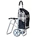 Z-SEAT Einkaufswagen Oxford Tuch Einkaufswagen Großes Lager Rad Hocker Klappbarer Trolley aus Aluminiumlegierung Auto Trolley Alter Einkaufswagen Einkaufswagen