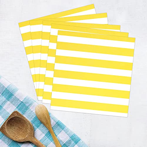 Youmewell Disposable Paper Party Napkins Yellow Gingham 60 Count #TOP4