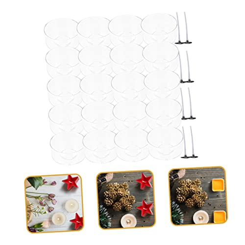 Set de porta velas redondo plástico resistente al calor miniatura 5