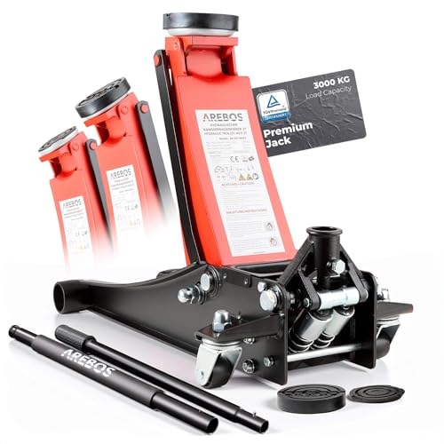 Arebos Hydraulische garagekrik 3 T | plat - 75 mm | 4 kg