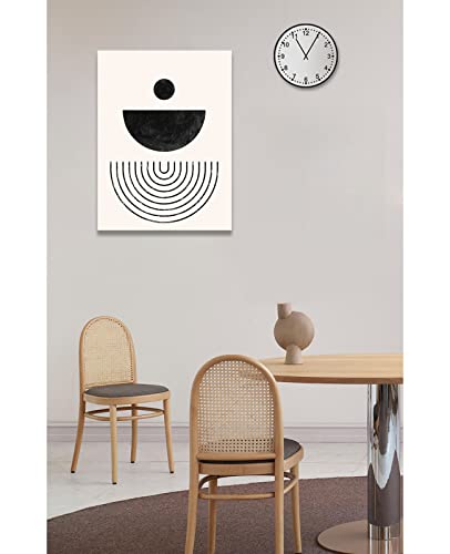 Black And White Abstract Canvas Wall Art, Geometric Line Art Paintings, Framed Prints Minimalist Wall Decor Pictures Posters Ready To Hang[12X16 In, 3 Pcs/Set] #TOP3