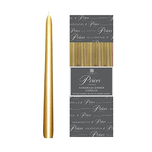 Image of Prices Venetian Candle 25cm, Gold 10 per pack