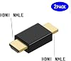 Adaptador HDMI, Acoplador Extensor Conector HDMI Macho a Macho para HDTV 1080P Extensión de Cable HDMI, (2 Unidades) 4