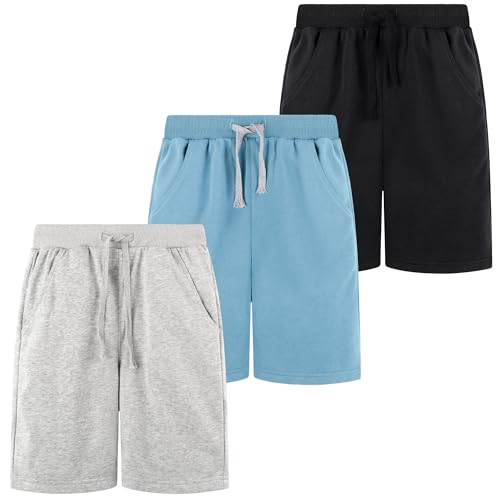 BIG ELEPHANT Meninos Shorts, Shorts Esportivos Com Bolsos E Cordão Para Crianças De 3 A 16 Anos