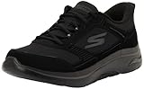 Skechers Men's Go Walk Arch Fit 2.0 Seared Sneaker, Black Leather/Textile, 10 UK
