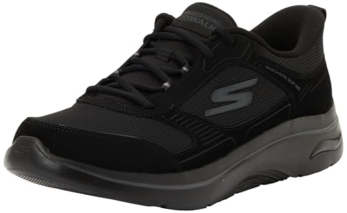 Skechers Men's Go Walk Arch Fit 2.0 Seared Sneaker, Black Leather/Textile, 10 UK