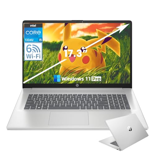 Image of HP 17 Laptop Computer for Business and Students, 17.3 inch HD+ Display, Intel 10-Core i5-1334U,Windows 11 Pro, Numeric Keypad,Silver (16GB RAM | 1TB SSD)
