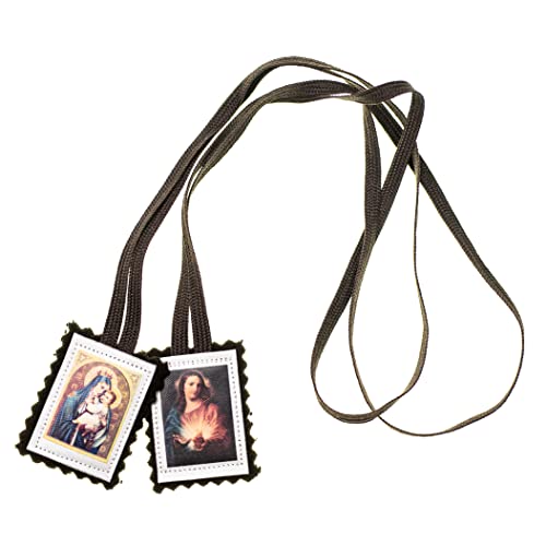 Intercession St Carmel Wool Scapular - Made by Carmelite Nuns (Brown Cord - 23 in)2