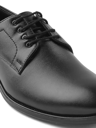 Image of Liberty Fortune HML-11E Men's Formal Derby Shoes - Black, Brown - Synthetic Leather Lace-Up with Cushioned Footbed - Stylish Office Footwear - Comfortable and Lightweight