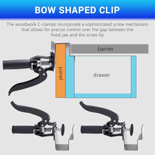 Image of Serplex 2Pcs Woodwork C Clamp Stainless Steel Drawer Fixing Screw