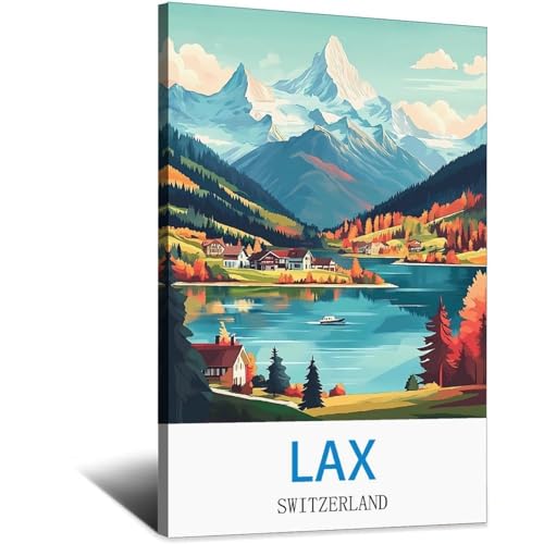 Poster de voyage vintage LAX Switzerland sublimer mur nu