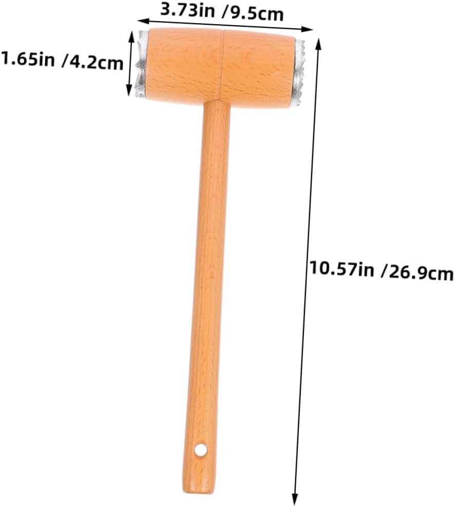 Angoily 2pcs Meat Tenderizer Mallet Solid Beech Wood Dual-sided Kitchen Hammer Pounder for Steak Chicken Beef Pork Efficient Tenderizing Cooking Tool with Comfortable Grip