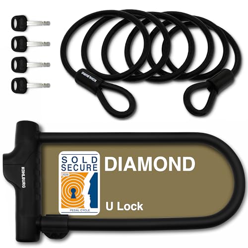 KOHLBURG Heavy Duty U-Lock with Steel Cable