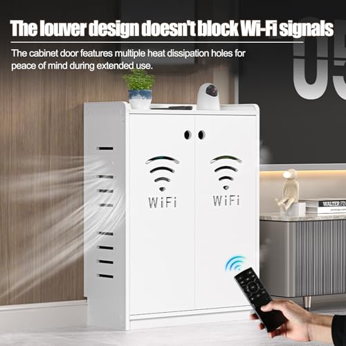 Meuble de rangement routeur Wi-Fi étagère double niveau noir - 5