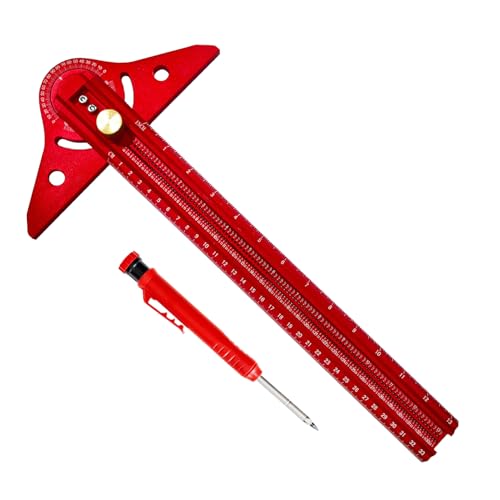 Gramil Para Carpintería,Regla De Ángulo Para Carpintería Con Precisión | Regla De Medición Multifuncional Ajustable Ligera De Aluminio Para Marcaje Y Construcción