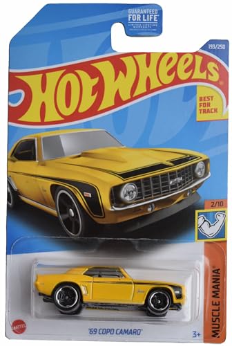 Hot Wheels '69 Copo Camaro Muscle Mania 2/10 Yellow miniatura 1