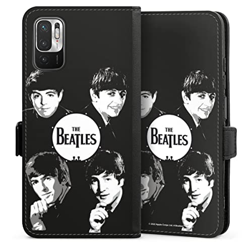 Etui Compatible avec Xiaomi Redmi Note 10 5G Etui Folio Etui magnetique The Beatles Logo Black & White - Les Beatles, Paul McCartney, John Lennon, RIngo Starr, George Harrison Etui Compatible avec Xiaomi Redmi Note 10 5G Etui Folio Etui magnetique The Beatles Logo Black & White