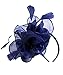 Urban CoCo Women's Vintage Flower Feather Mesh Net Fascinator Hair Clip Hat Party Wedding (Navy Blue-Series 4)