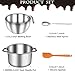 Artcome 304 Stainless Steel Double Boiler Set - 2.6QT Melting Bowl with Scale and Handle - 4.2QT Dual-Handle Pot - Stackable Water Bath Melting Pot Set for Butter, Chocolate, Wax, Sugar, Candle