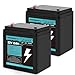 12V 6Ah Rechargeable Battery 2 Pack,12 Volt LiFePO4 Deep Cycle Battery - 2000+ Cycles w/BMS, F1 Terminals for Chamberlain 41A6357-1/Liftmaster 485lm 8500w