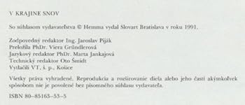 Unknown Binding V krajine snov - 1991 [Slovak] Book
