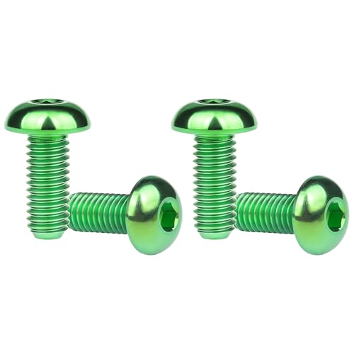 Image of Titanium Bolt M3 8 10 12 15mm Allen Key Head Screws for Bicycle Pack of 4 (Green, M3x12mm)