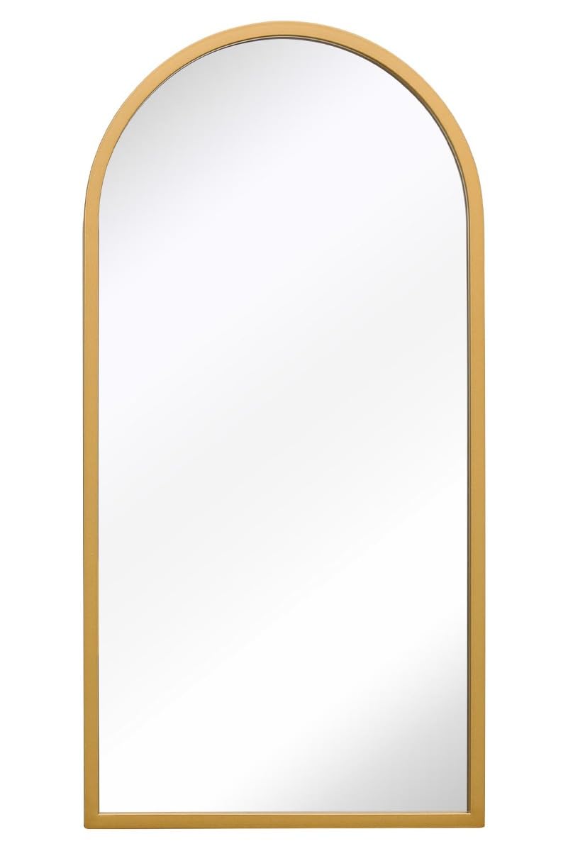 The Arcus Miroir Mural de Jardin arqué avec Cadre en métal doré 80 x 40 cm Convient pour l'extérieur et l'intérieur
