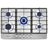 Gas Cooktop, HBHOB 30 Inches 5 Burners Gas Stove Gas Hob Stovetop Stainless 5 Sealed Burners Cast...