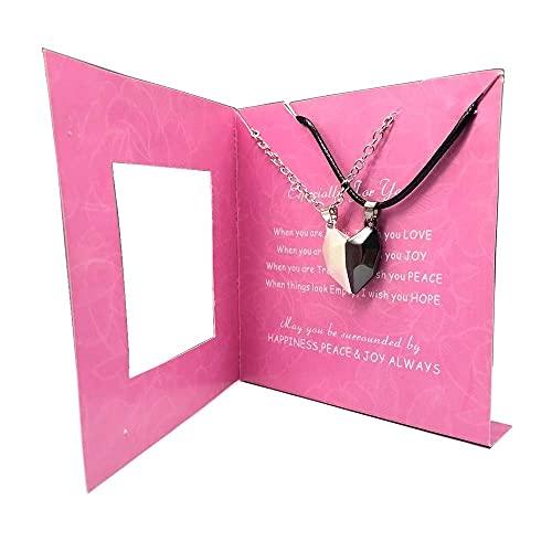 Legenstar Two Souls One Heart Pendant Necklaces For Couple,Wishing Stone Creative Magnet Couples Necklace (Black+White) #TOP5