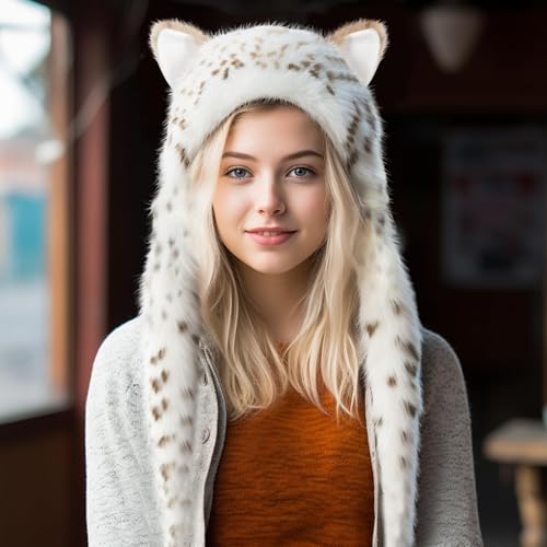 Pinkgarden Plüsch Neuheit Tiermütze, Kunstpelz-Kapuze Winterwärmer Mütze und stilvolle volle Tiermütze