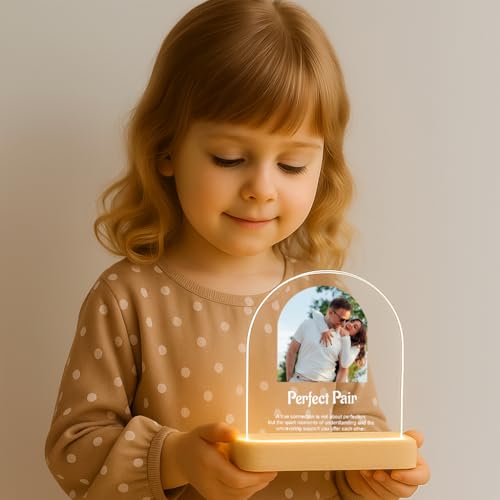 Image of Customized Photo Led Light With Adapter Frame for Couples | Personalized Picture Frame Wooden Stand | Custom Gift | Romantic Anniversary, Wedding, Birthday valentine's day for Gift Him or Her (Desgin 3)