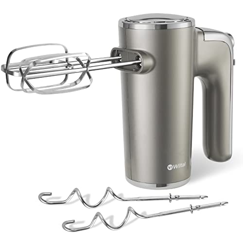 Handmixer,Wiltal Rührgerät,Handrührgerät,Mixer Handrührer,Küchenmixer,Schneebesen Elektrisch,Elektrischer Handmixer,Rührgerät Handmixer,Eiermischer,2 Rührbesen Und 2 Knethaken Aus Edelstahl Cover