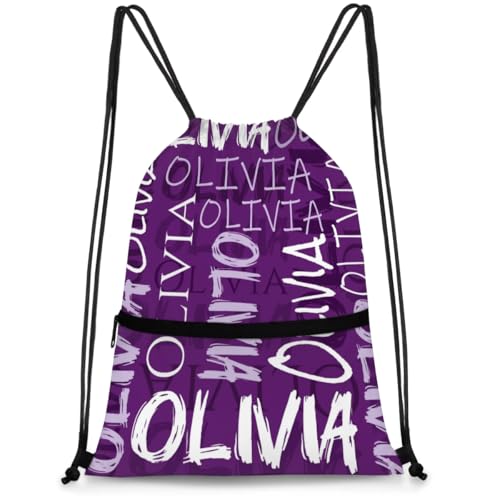 Personalized Colorful Name Drawstring Backpack Custom Dance Sports Gym Cheer bag for Girls