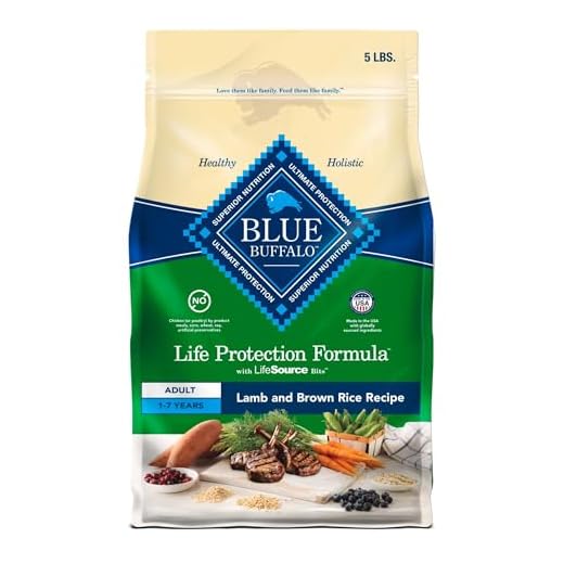 Blue Buffalo Life Protection Formula Adult Dry Dog Food, Helps Build and Maintain Strong Muscles, Made with Natural Ingredients, Lamb & Brown Rice Recipe, 5-lb. Bag