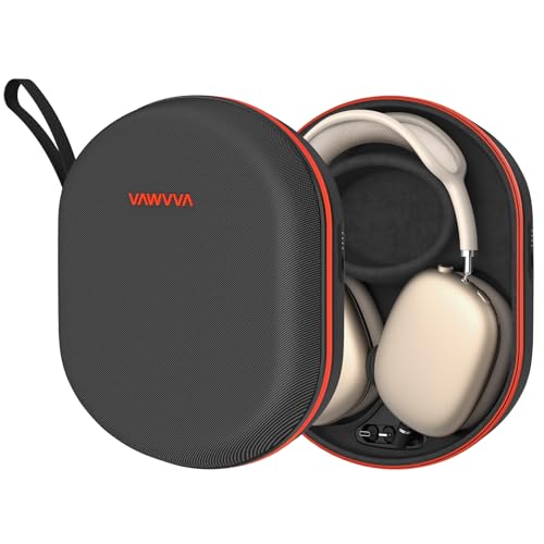 Charging Case for AirPods Max 1 & 2 - Travel Headphone Charger with Magnetic Connectors Auto Sleep Mode 5000mAh Battery (Black)