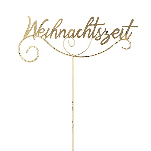 Gartenstecker 'Weihnachtszeit' | shabby gold H110cm | Schriftzug Gartendekoration Beetstecker Weihnachtsdekoration