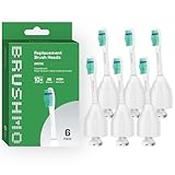Replacement Toothbrush Heads for Philips Sonicare E-Series HX7022/66, 6 Pack, Fits Sonicare Essence, Xtreme, Elite, Advance, and CleanCare Electric Toothbrush with Hygienic caps by Brushmo