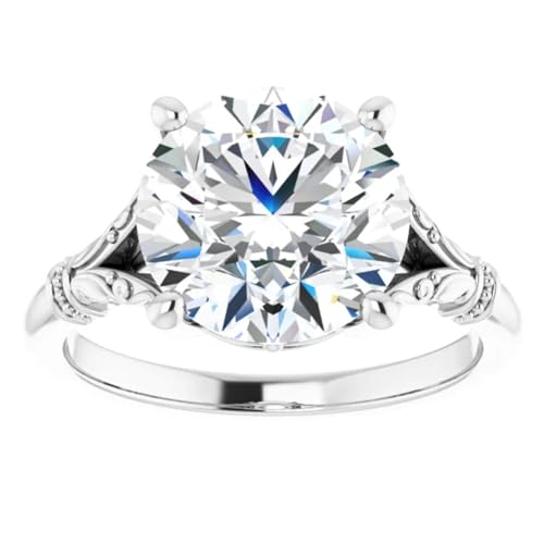 4 Carats Round Brilliant Cut Lab Diamond Engagement Ring3
