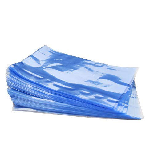 Othmro Shrink Wrap Bags, 200Pcs 3.94 * 5.9 inch Light Blue PVC Heat Shrink Wrap Packaging Bags Industrial Packaging Sealer Bags, for Packagaing Soap,Bath Bombs,Candles,Small Gifts, Homemade DIY